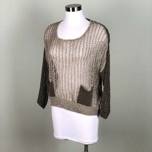 Sisters See-through Crochet Two-toned Sweater